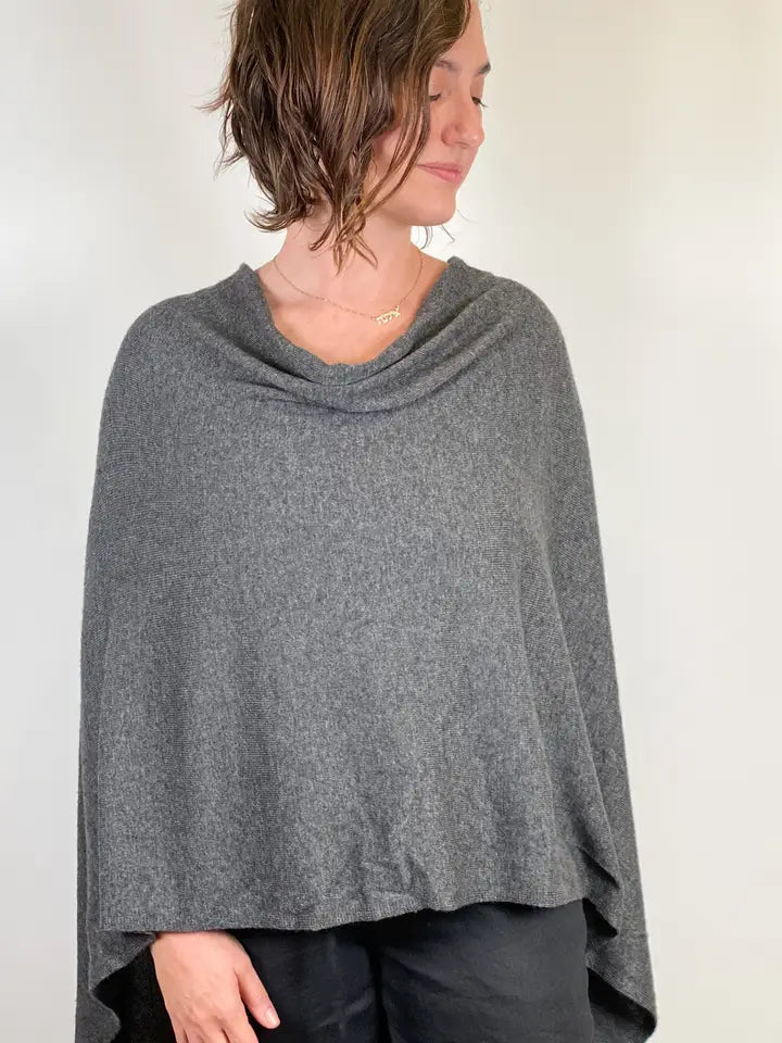 Cashmere Solid Scarf Charcoal