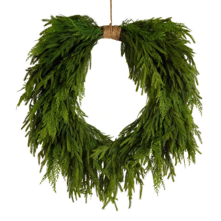 Real Touch Norfolk Pine Horseshoe Wreath