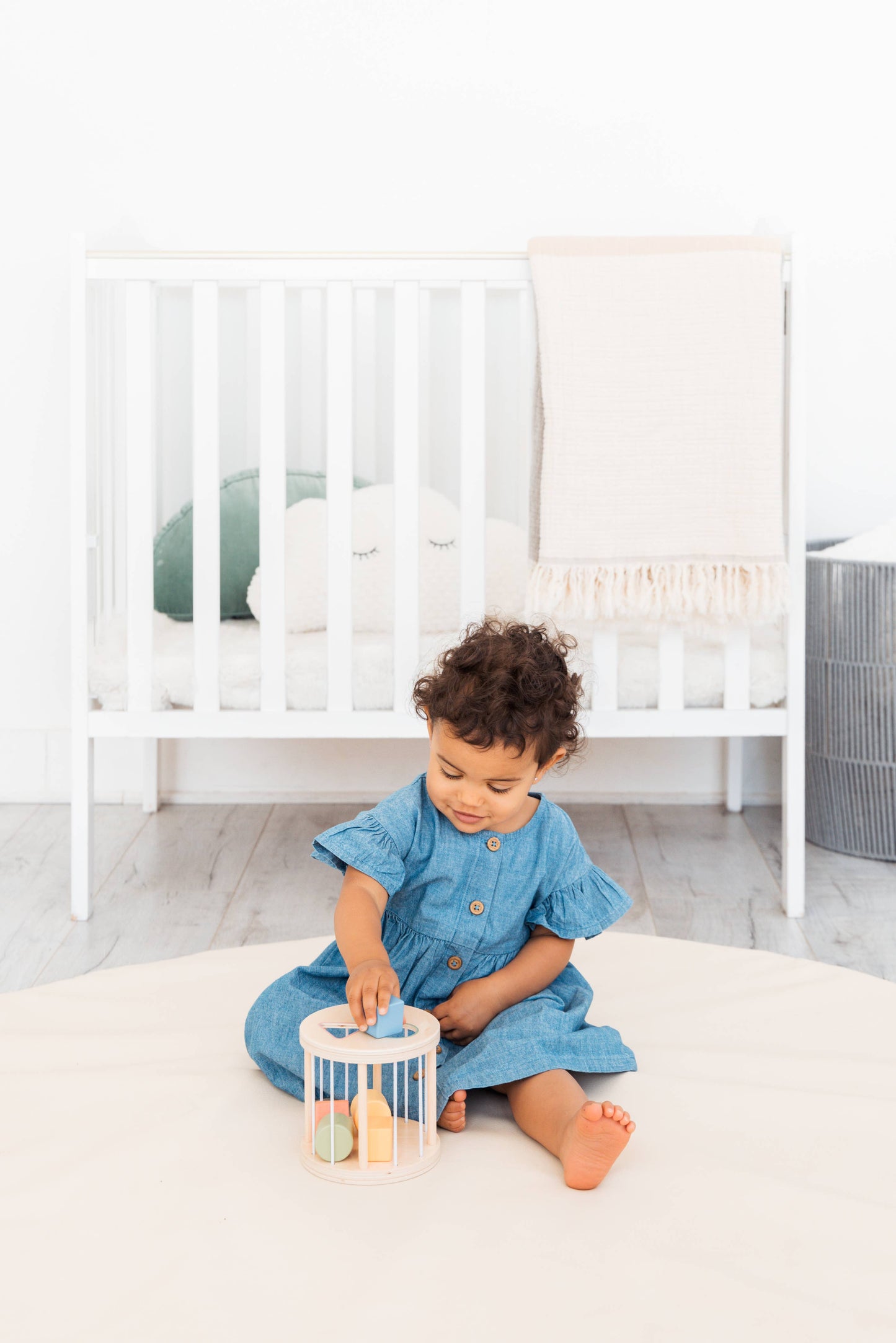 Wooden Shape Sorter, Toddlers Montessori Learning Toy