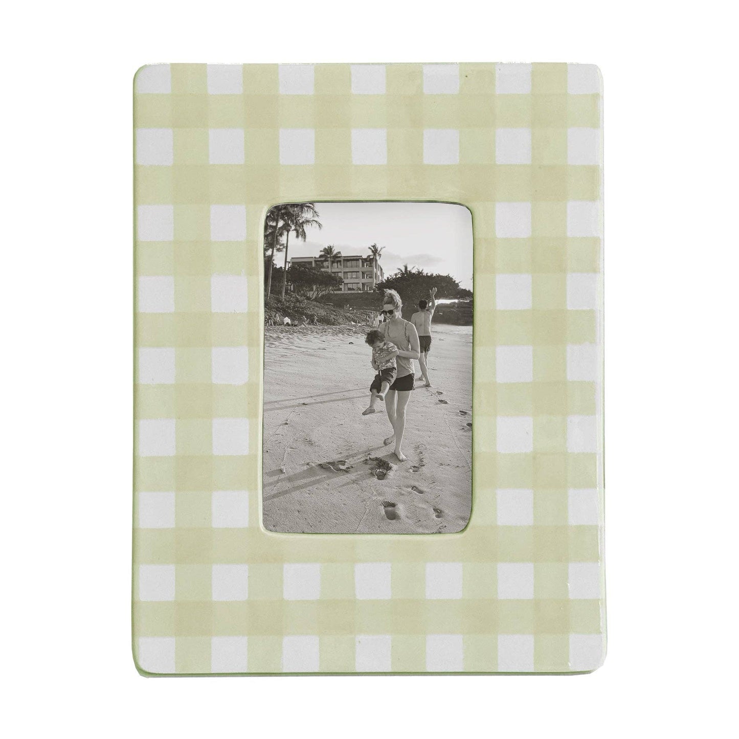 Gingham Photo Frame: French Blue