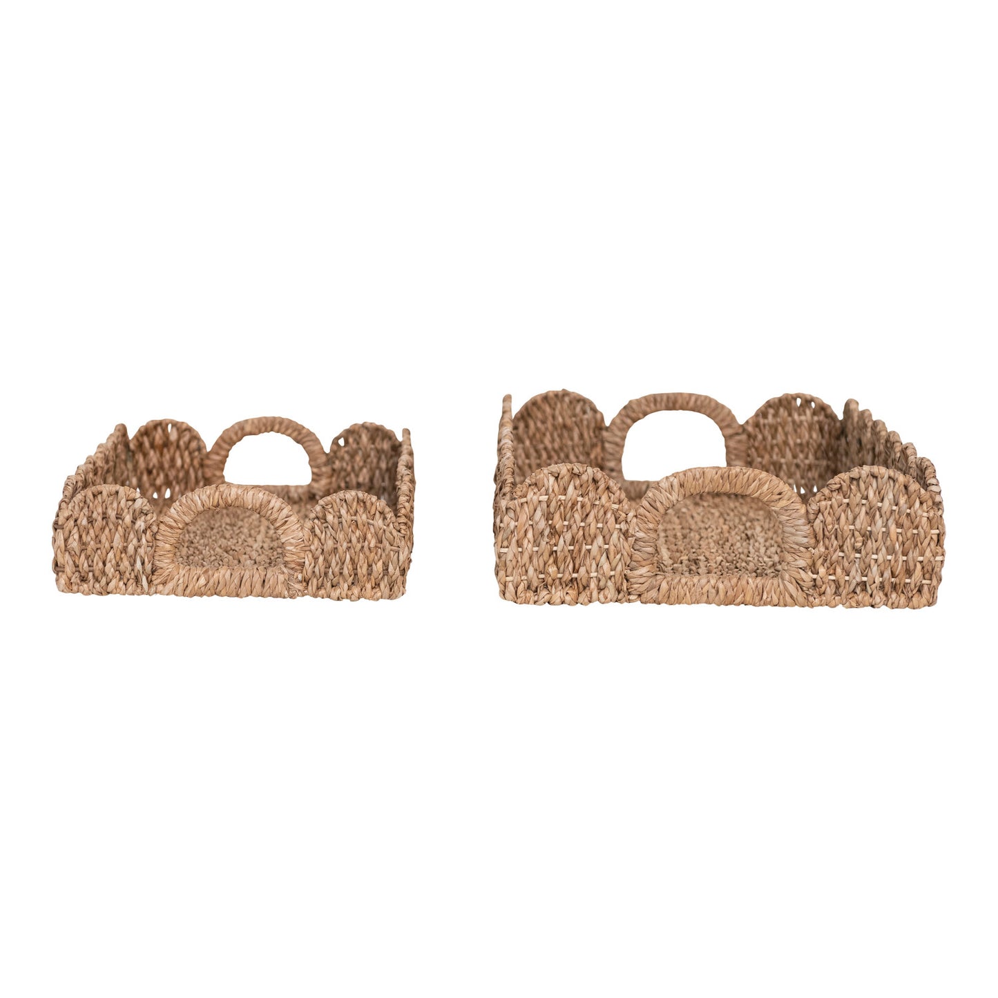 Braided Bankuan Trays w/ Handles & Scalloped Edge-small