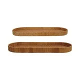 Oval Hand-Woven Rattan Tray-Small