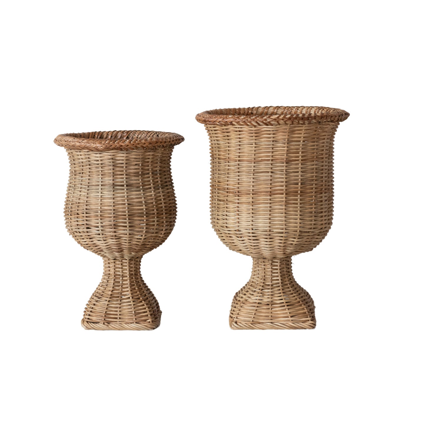 Woven Rattan Urn-Large