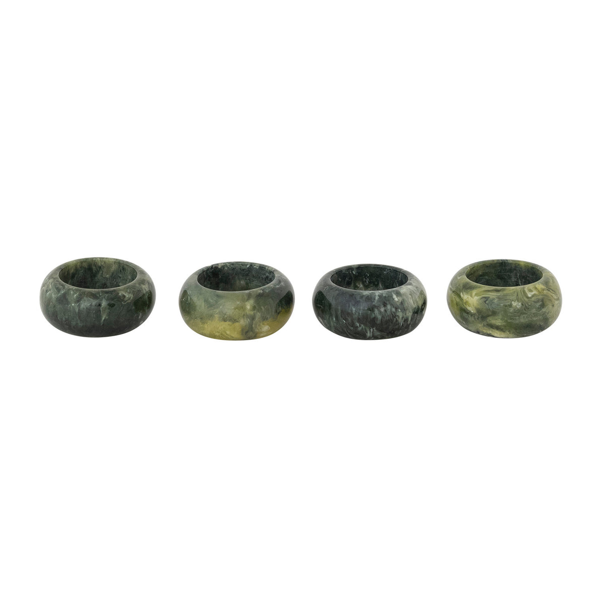 Green Resin Napkin Rings, Set of 4