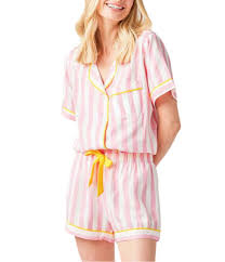 Retro Stripe Pajama Shorts Set
