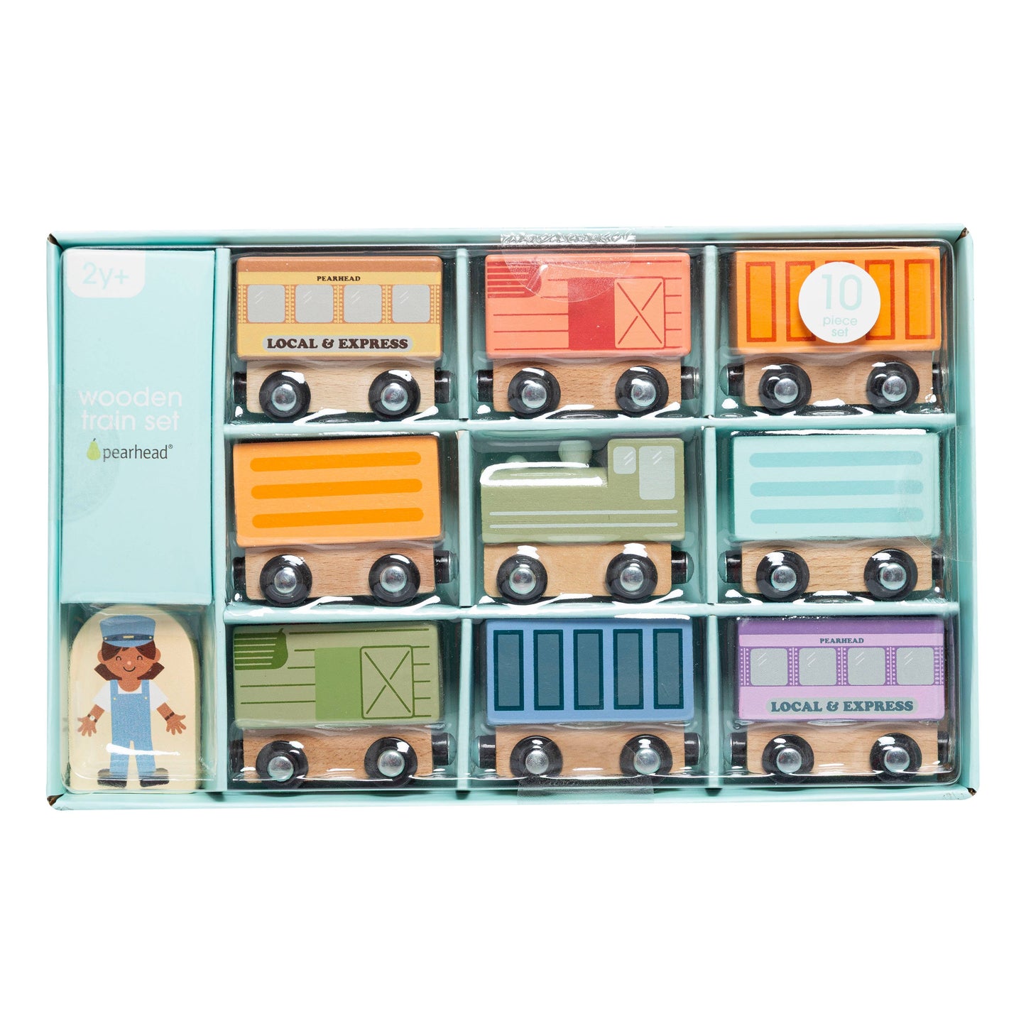 Wooden Train Montessori Play Set, 9-Piece Magnetic Trains