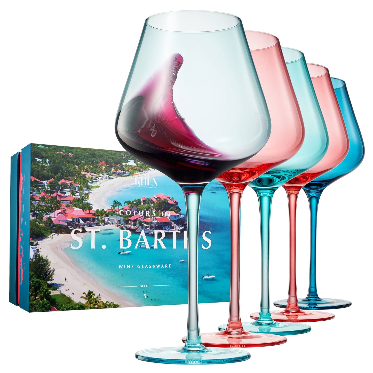 Colors of St. Barth Wine Glassware