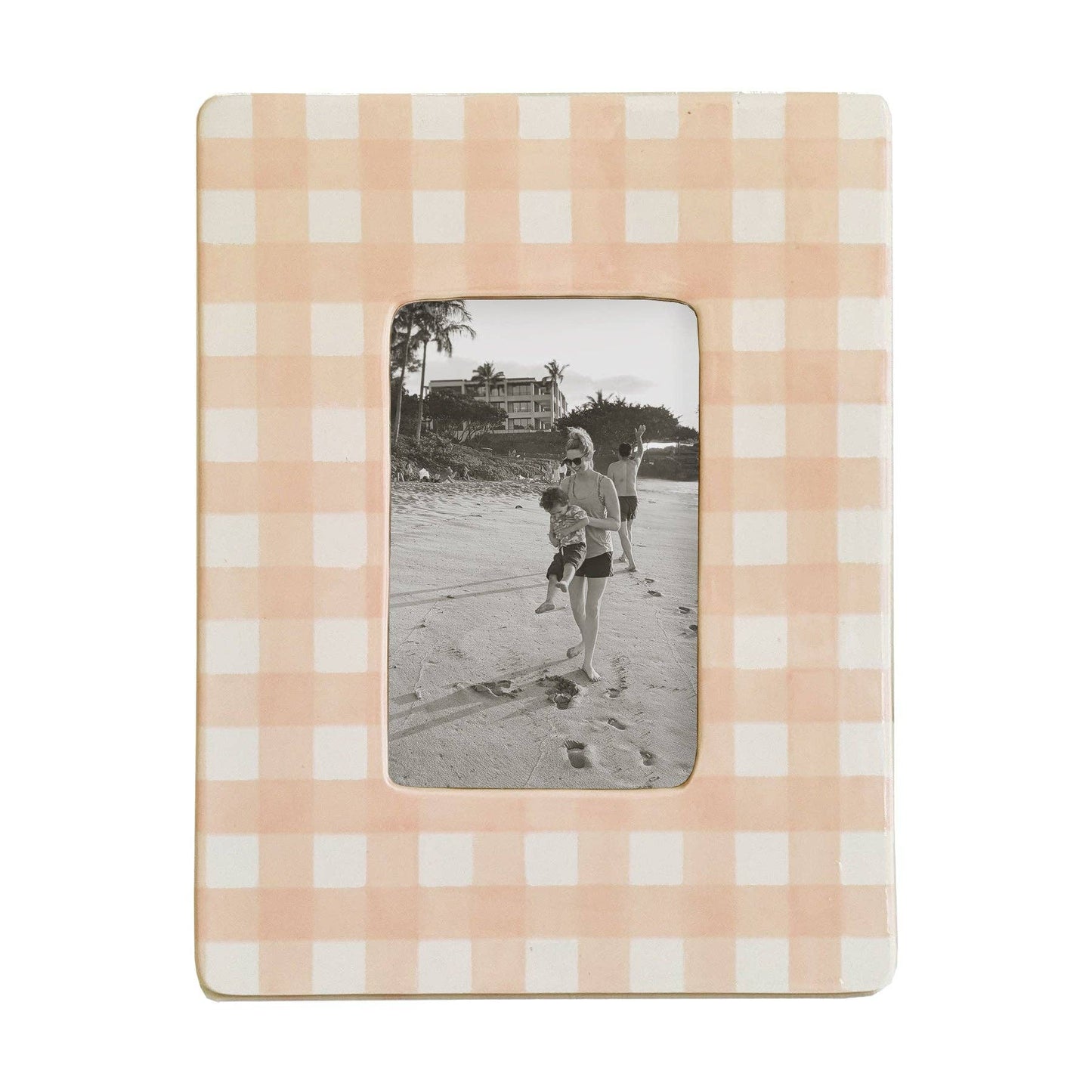 Gingham Photo Frame: French Blue