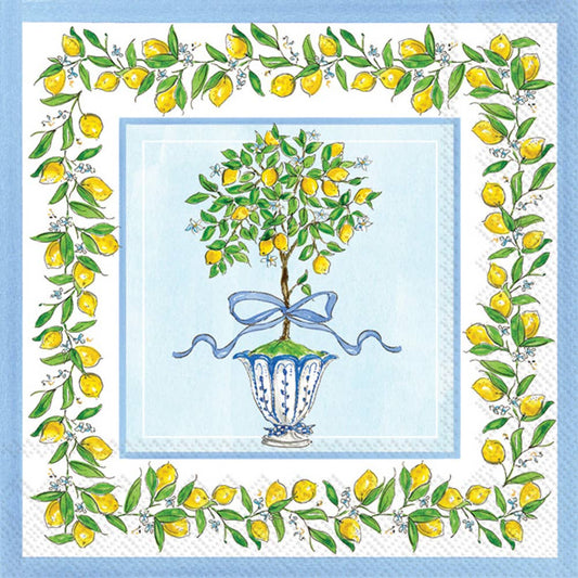 Cocktail Napkins  Lemon Topiary