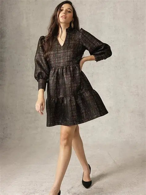 Black Holiday Tiered Dress