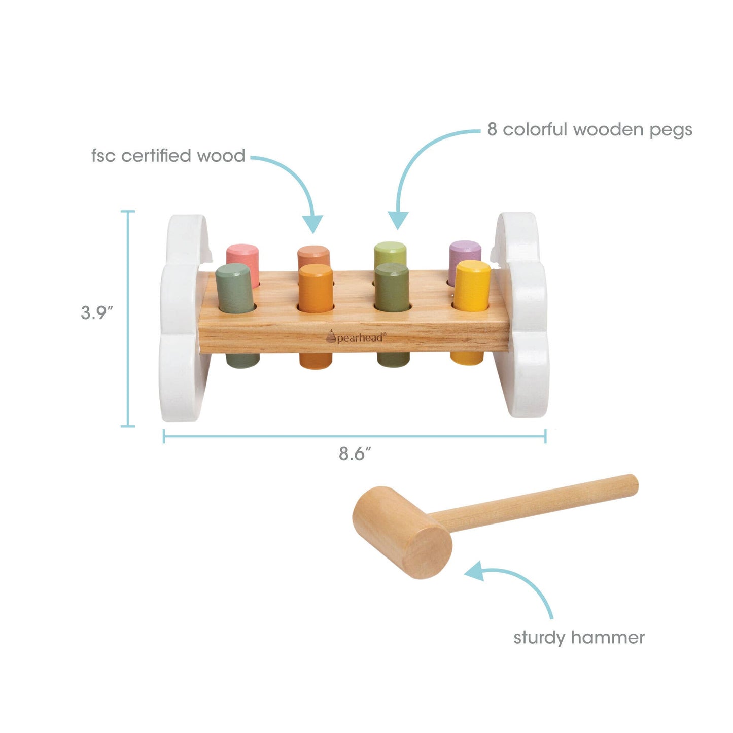 Wooden Hammer Bench Toy, Learning Toy