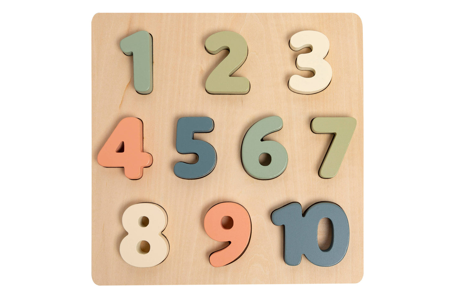 Wooden Numbers Puzzle, Montessori Learning Toy
