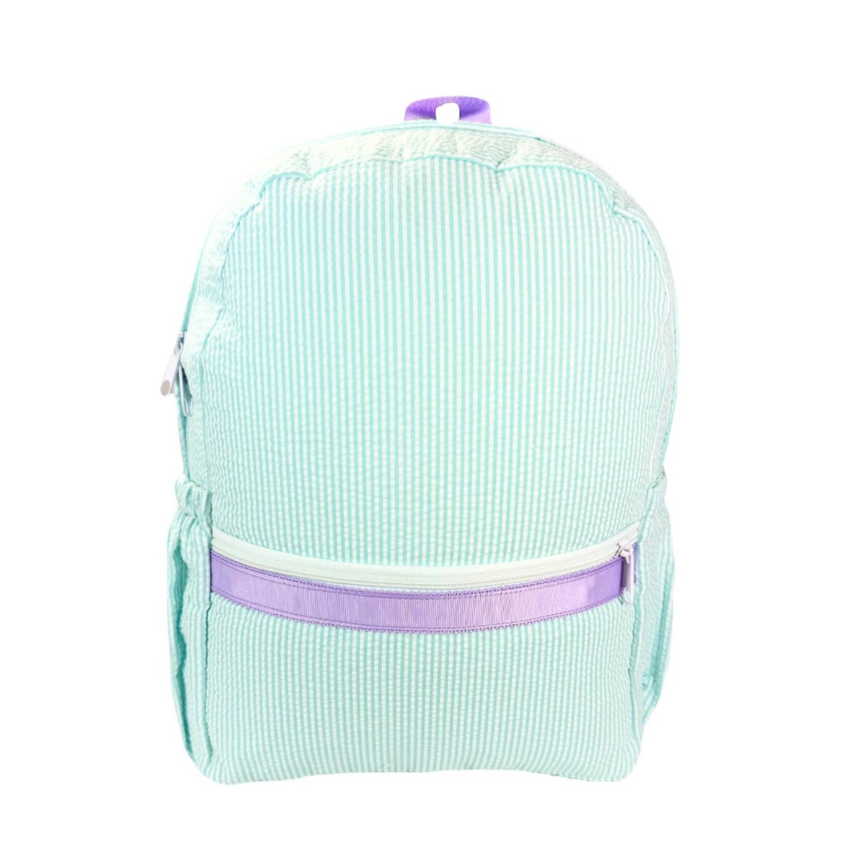 Mermaid Seersucker Medium Backpack w/ Pocket | Mint