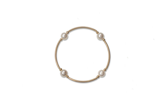 8mm White Blessing Bracelet with Gold Filled Tubes: S