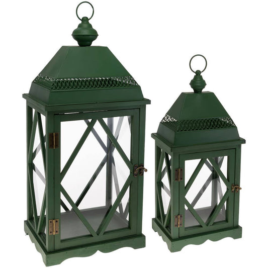 French Lick Hunter Green Lanterns-Large