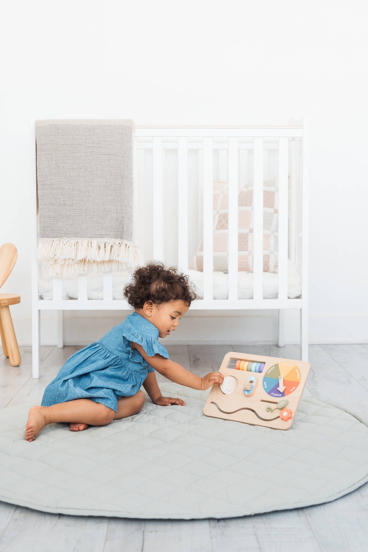 Wooden Busy Board, Montessori Interactive Activity Board