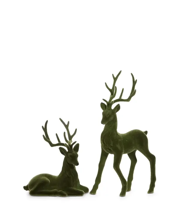Green Flocked Deer (assorted styles)