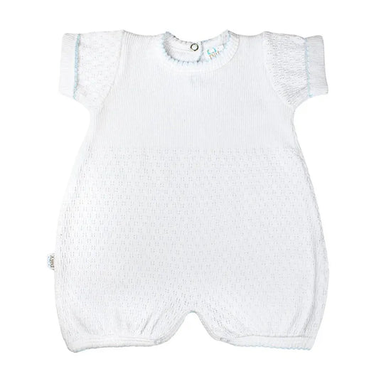 Cuffed Sleeve Bubble with Blue Trim