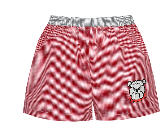 Bulldog Red/Black Gingham Shorts