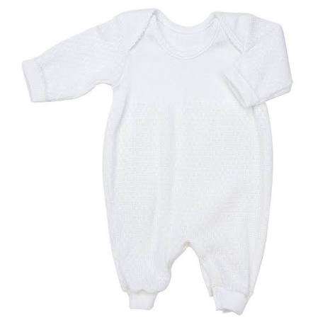 White/White Overlap Long Sleeve Romper