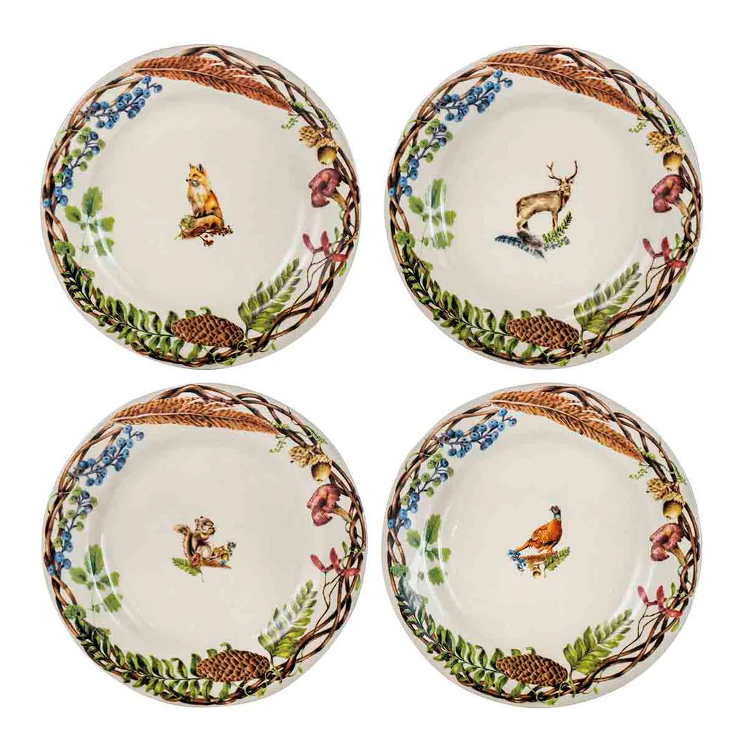 Forest Walk Animal Dessert Party Plates-set of 4