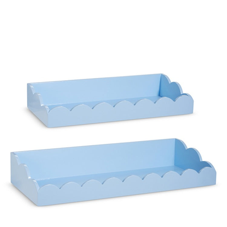 23.5 Blue Scalloped Shelves