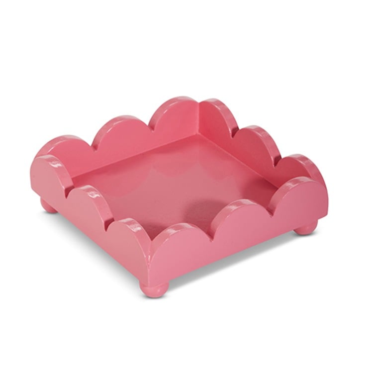 6 Bubblegum Scalloped Napkin Holder