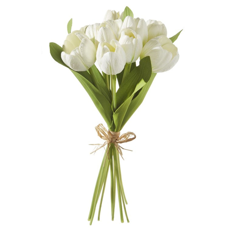 15 Real Touch White Tulip Bundle
