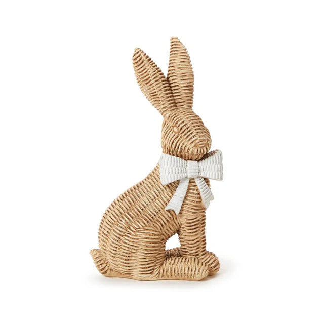 Wicker Weave Pattern Easter Bunnies with Bow