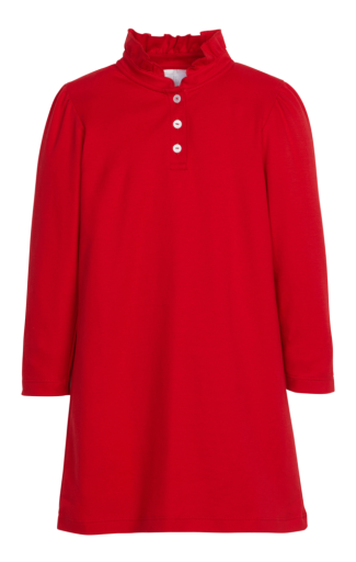 Long Sleeve Hastings Polo Dress - Red
