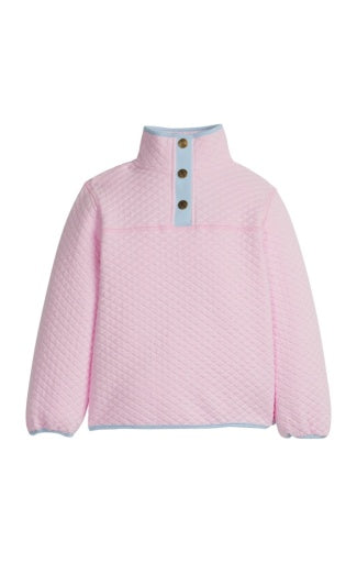 Classic Quilted Pullover - Light Pink / Light Blue