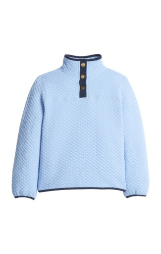 Classic Quilted Pullover - Light Blue / Navy