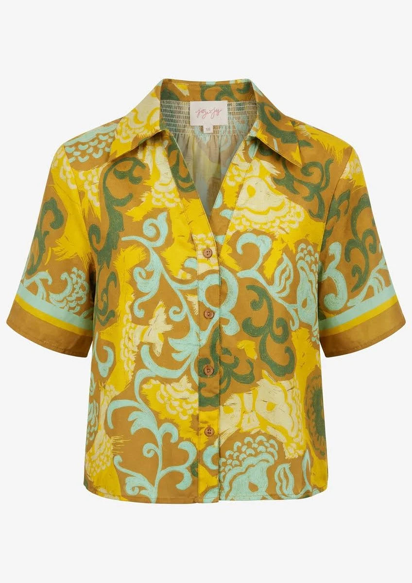 Saffron Scroll Blouse