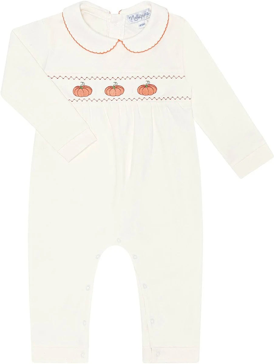 Camel Pumpkin Patch Embroidered Playsuit