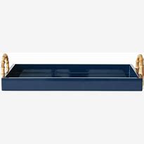 Navy Blue Tray w/ Bamboo Handles