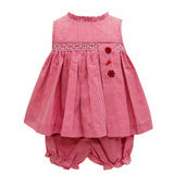 Red Gingham Bulldog Bloomer Set