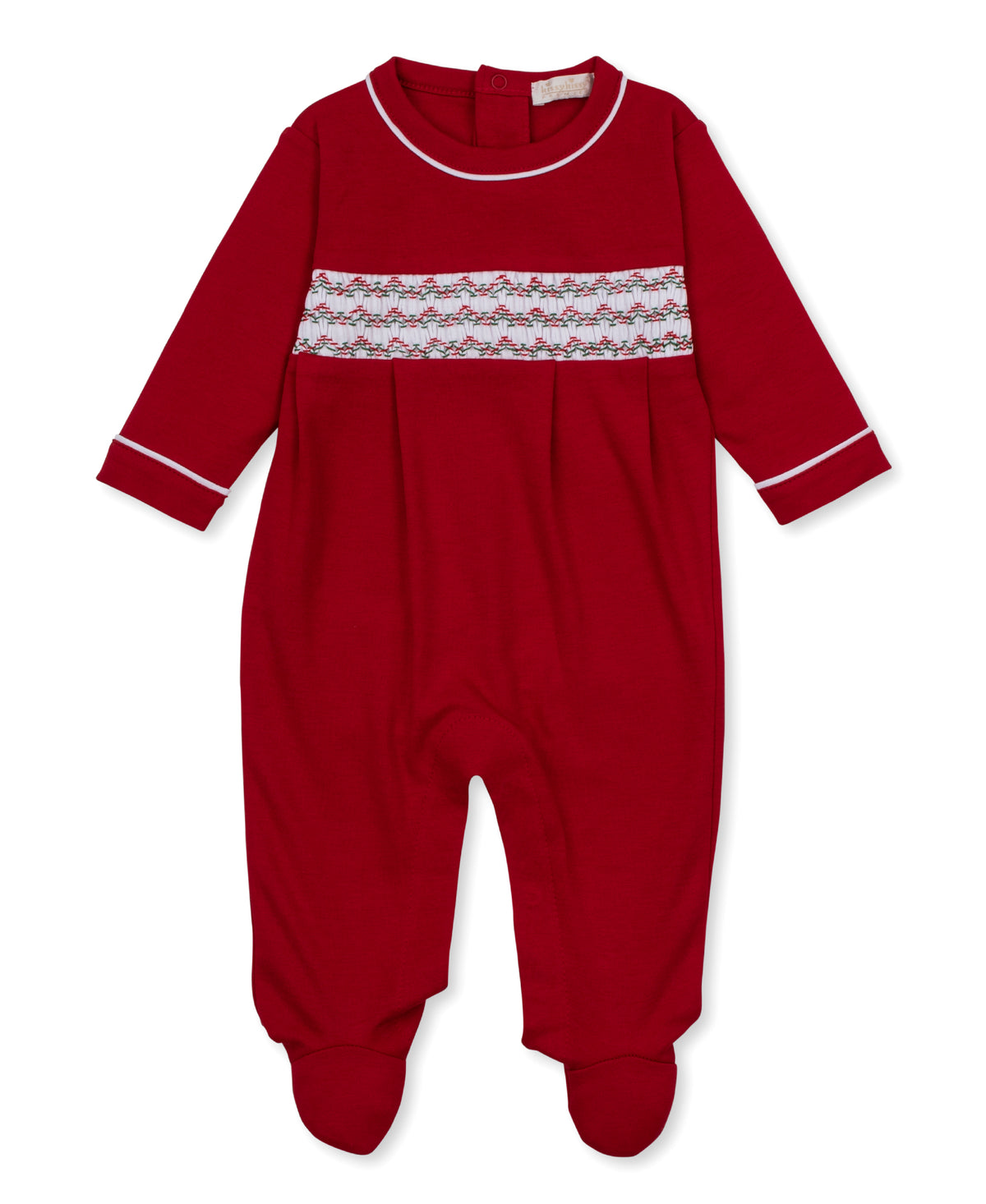 Red/White/Green Smocked Footie