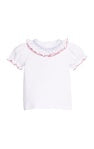 Smocked Blue and Red White T-Shirt