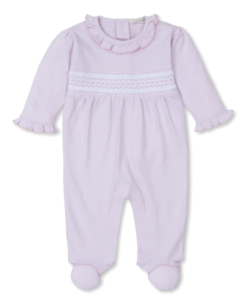 Pink w/White Smocking Footie