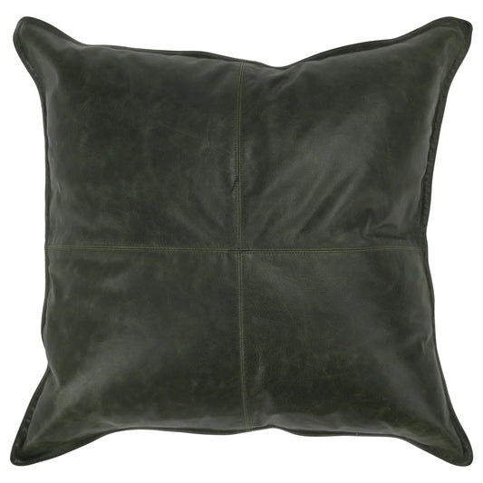 Leather Acre Forest Green 22x22 Pillow