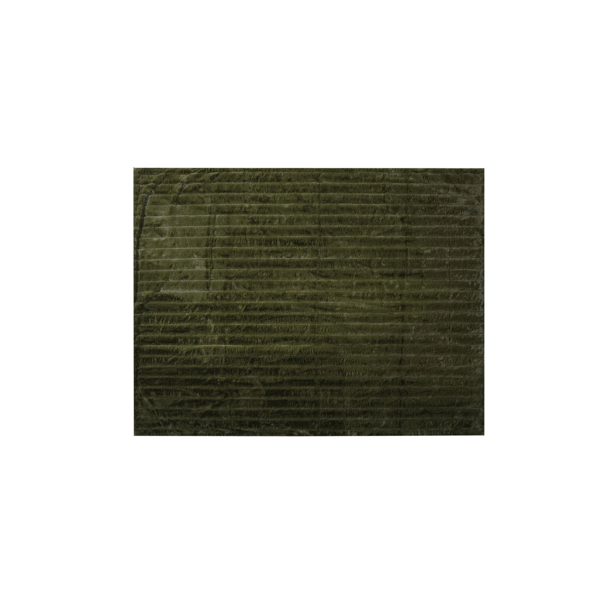 Green Faux Fur Ribbed Throw with Velvet Back